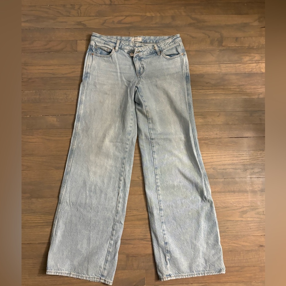 PacSun Blue asymmetrical Straight Leg Jeans Vintage Style